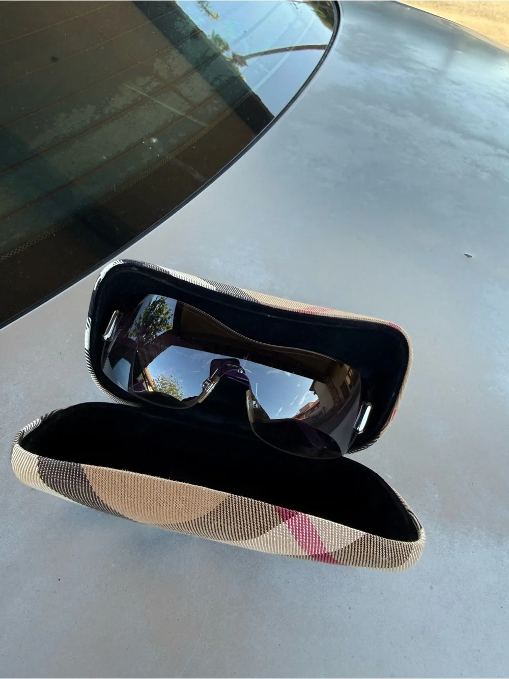 Burberry Shield Sunglasses with Brown Gradient Lenses